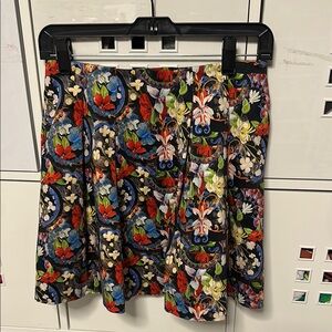 Alice + Olivia Multicolored Floral Pleated Skirt